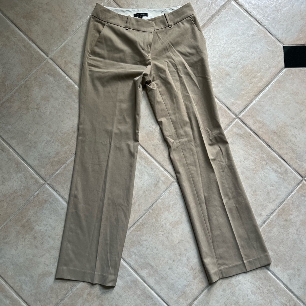 Ann Taylor Tan Flat Front Straight Leg